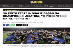 دو رسانه معتبر پرتغالی به تمجید از ریکاردو ساپینتو بابت برد و صعود از گروه آسیایی پرداختند.

