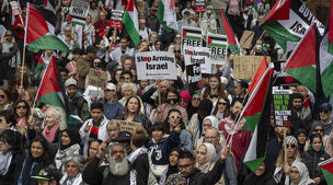 فیلمی از تظاهرات مردم انگلیس در حمایت از غزه و لبنان